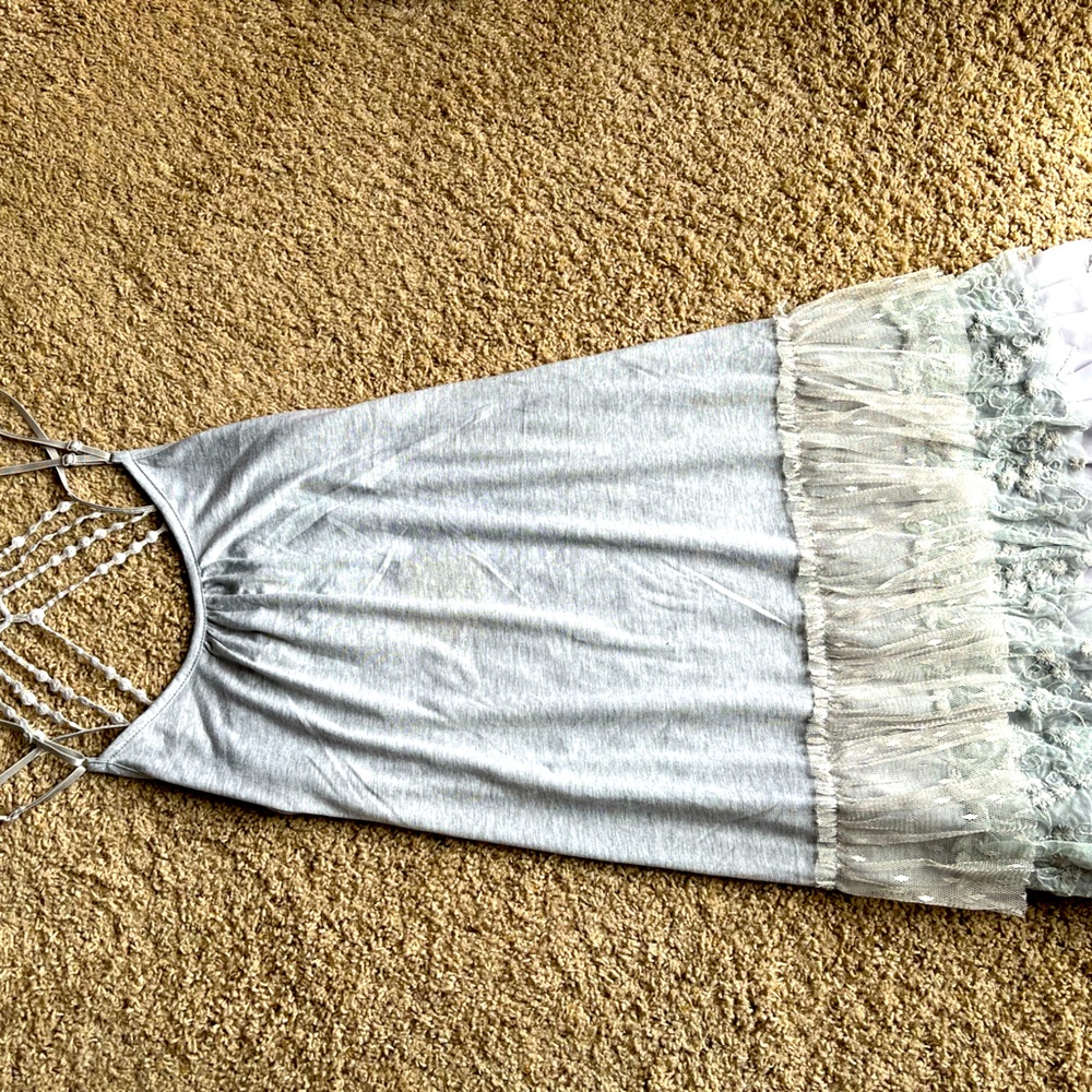 NWT -Size LG crochet slip dress in gray
